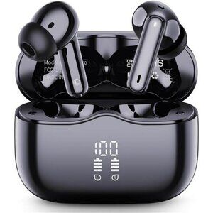 Wireless earbuds Bluetooth 5.4 deep bass noise canceling mic LED waterproof